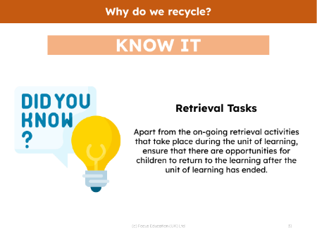 Know it! - Recycling - Kindergarten - Teacher's notes