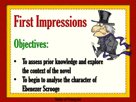 A Christmas Carol - Lesson 1 - First Impressions PowerPoint