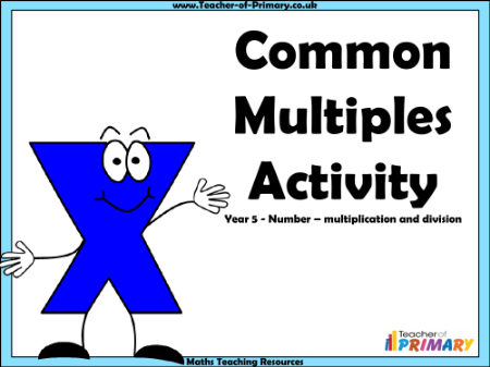 Common Multiples Activity - PowerPoint