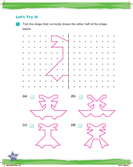 Max Maths, Year 4, Try it, Drawing symmetrical shapes (1)