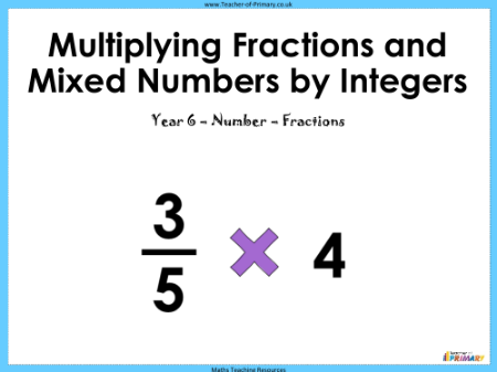 Multiplying Fractions and Mixed Numbers by Integers - PowerPoint