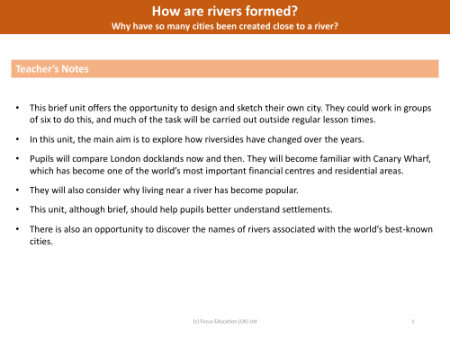 Why have so many cities been created close to a river? - Teacher notes