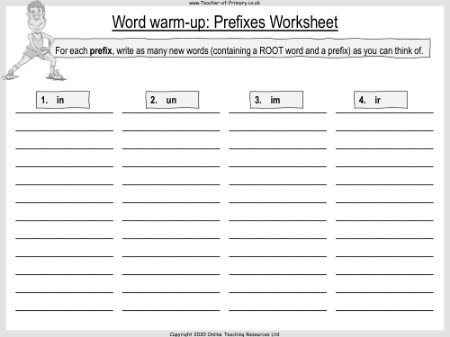 Wonder Lesson 14: Choose Kind - Word warm-up: Prefixes