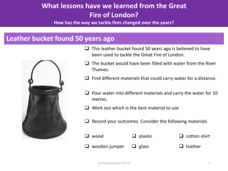 Carrying water in a bucket made of different materials - Investigation instructions
