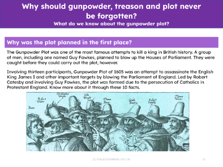 Why was the gunpowder plot planned? - Info pack