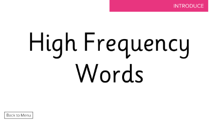 High Frequency Words - Presentation