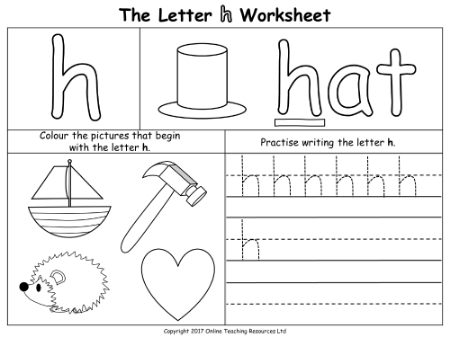 The Letter H - Worksheet