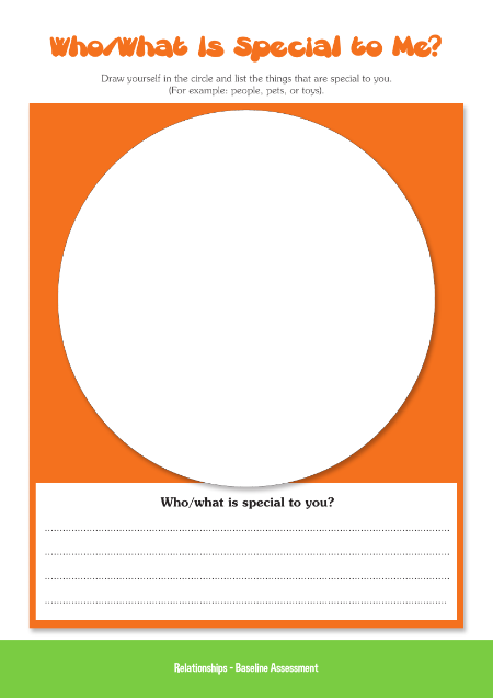 Who/What is Special to Me - Baseline Assessment