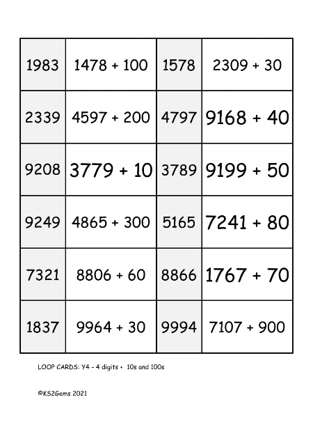 Adding 10s and 100s