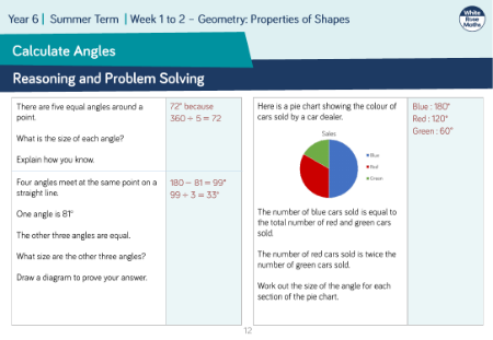 Calculate Angles: Reasoning and Problem Solving