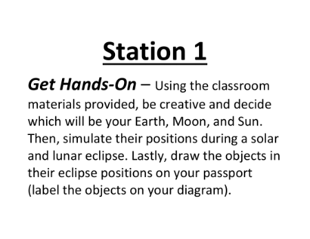 Eclipse - Solar and Lunar  - Lab Station Cards