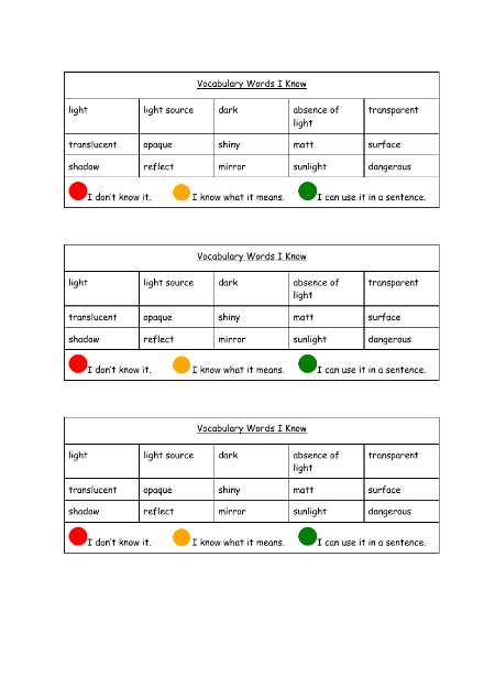 Light Vocab - Assessment