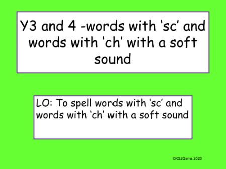 Words Containing 'sc' and 'ch' Presentation