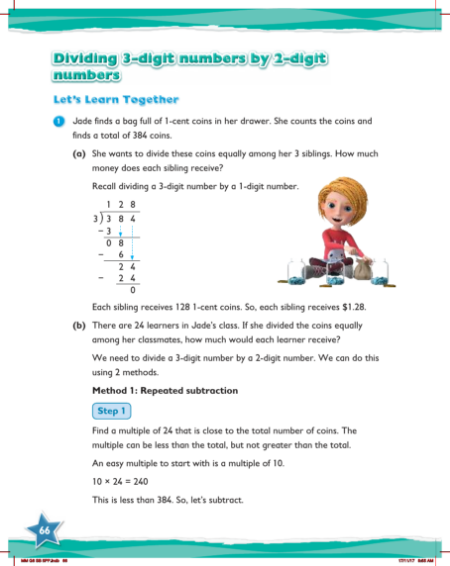 Learn together, Dividing 3-digit numbers by 2-digit numbers (1)