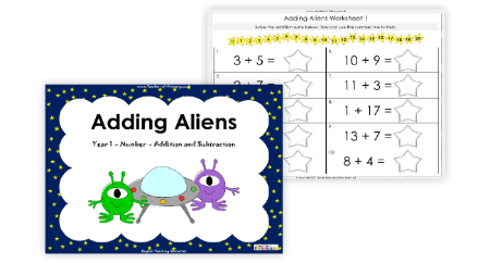 Adding Aliens - Adding Numbers to 20