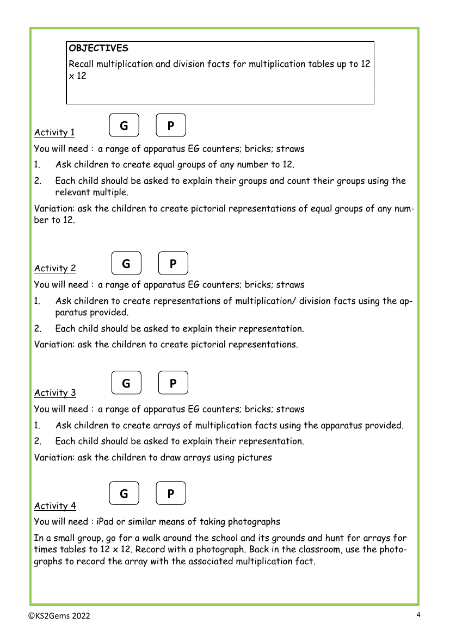 Recalling Multiplication and Division Facts worksheet