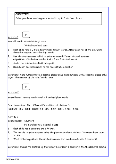 Solve problems with 3dp worksheet