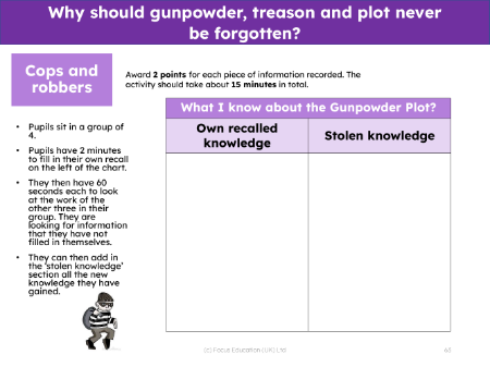 Cops and robbers - What do you know about the gunpowder plot?