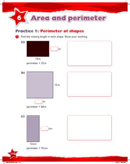Work Book, Perimeter of shapes