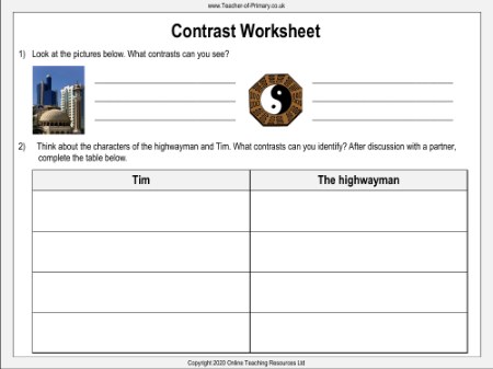 Contrast Worksheet