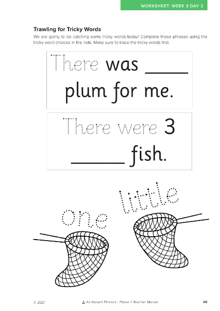 Trawling for Tricky Words - Worksheet 