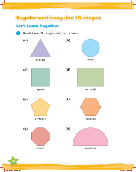 Max Maths, Year 3, Learn together, Regular and irregular 2D shapes (1)