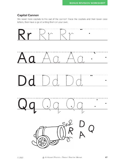 Capital Cannon activity - Worksheet 