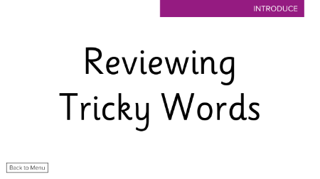 Reviewing tricky words  - Presentation