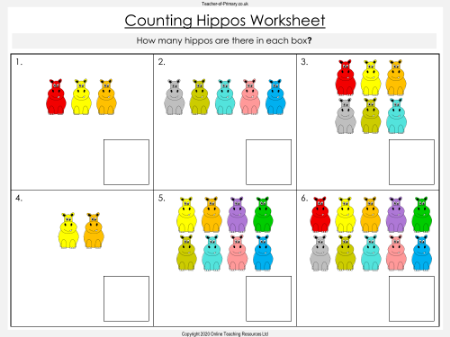 Counting Hippos - Worksheet