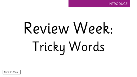 Review Week: Tricky Words  - Presentation