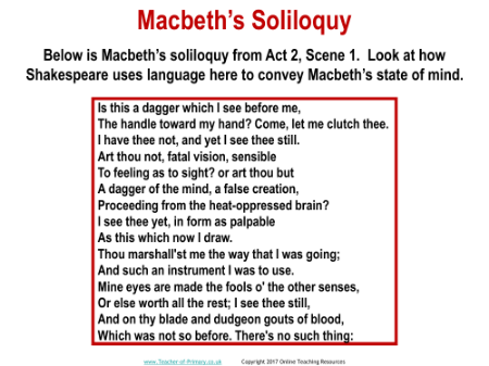 Macbeths Soliloquy Worksheet