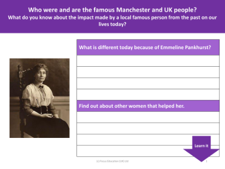 Emmeline Pankhurst's impact - Worksheet