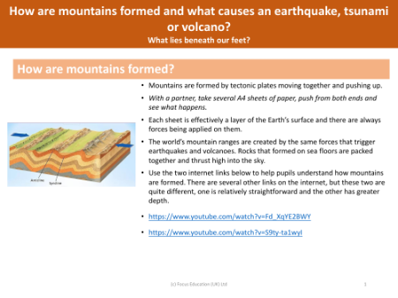 How are mountains formed? - Info sheet