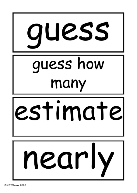 Vocabulary - Estimating