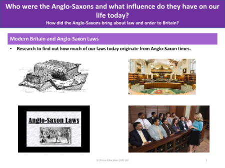Modern Britain and Anglo-Saxon Laws - Worksheet - Year 5