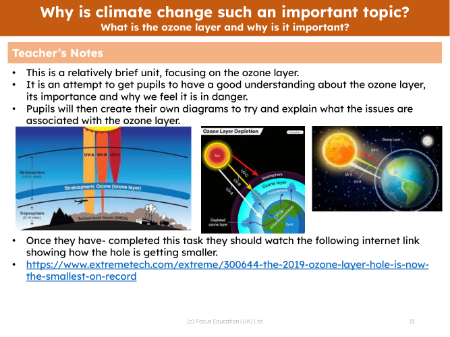 What is the ozone layer and why is it important? - teacher's notes