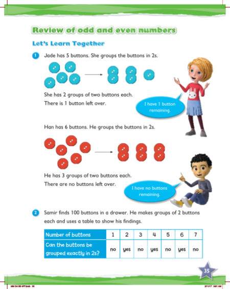 Learn together, Review of odd and even numbers (1)