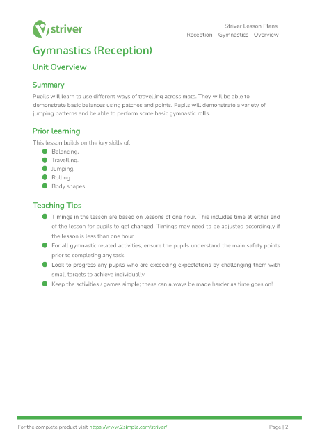 Gymnastics - Unit Overview