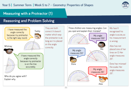 Measuring with a Protractor (1): Reasoning and Problem Solving