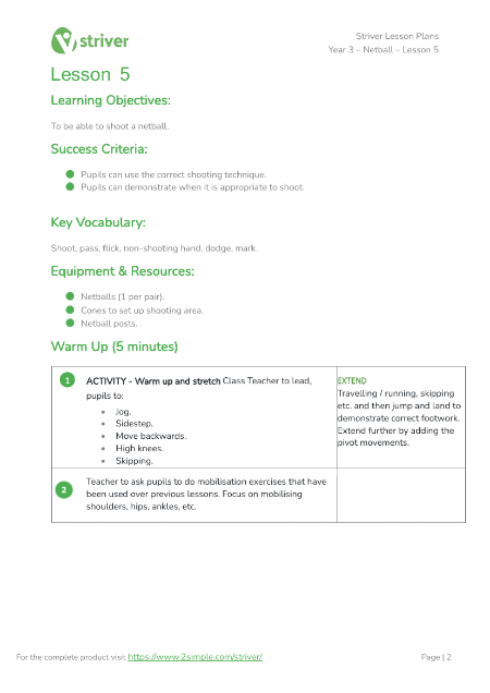 Netball - Lesson 5