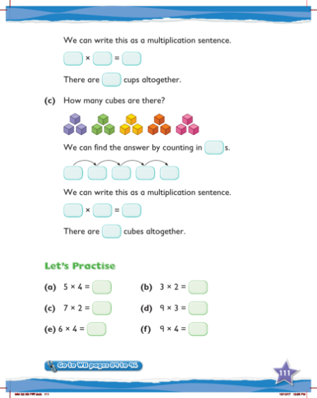 Practice, Multiplying by 2, 3 and 4