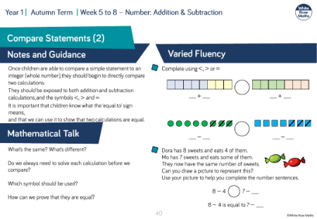 Compare Statements (2): Varied Fluency