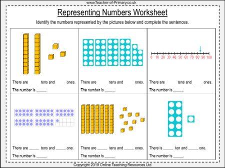 Representing Numbers - Worksheet