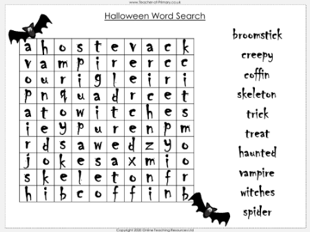 Halloween Word Search 2 - Worksheet