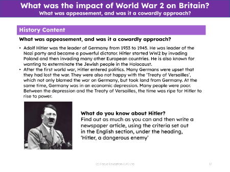 Hitler - Info sheet