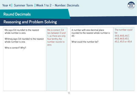 Round Decimals: Reasoning and Problem Solving