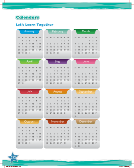 Learn together, Calendars (1)