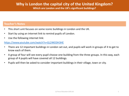 Which are London and the UK's significant buildings? - Teacher notes