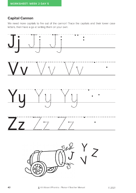 Capital Cannon letter formation activity - Worksheet 