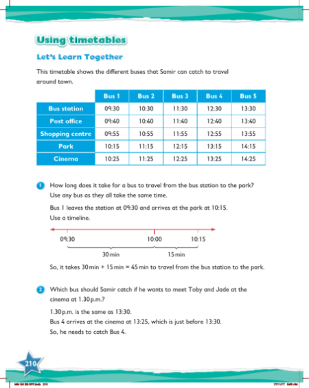 Learn together, Using timetables (1)